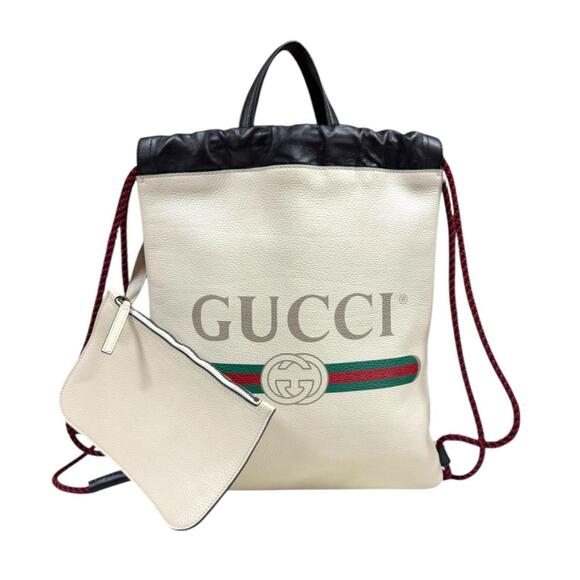 GUCCI White Leather Backpack main image 8
